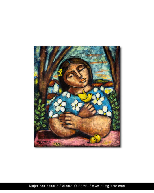 Mujer con canario / Álvaro Valcarcel Strong